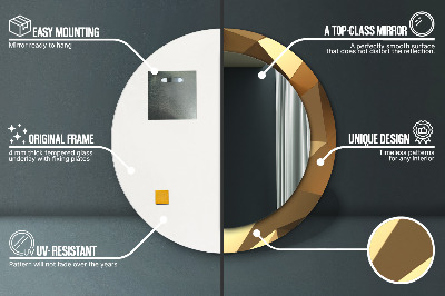 Espelho redondo decorativo Abstração de ouro