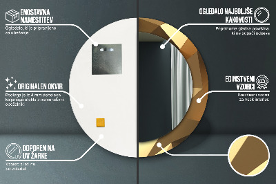 Espelho redondo decorativo Abstração de ouro