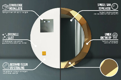 Espelho redondo decorativo Abstração de ouro