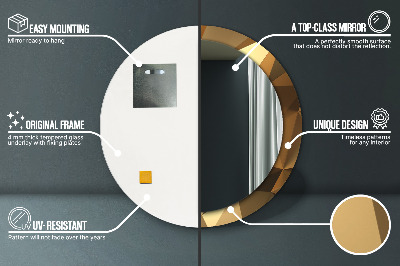 Espelho redondo decorativo Abstração de ouro