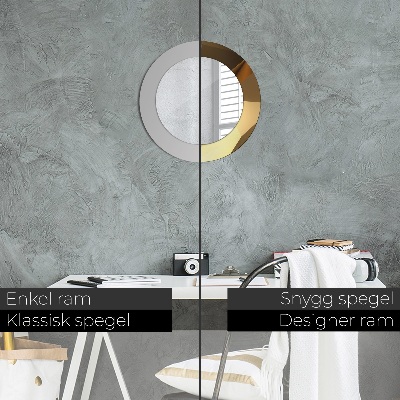 Espelho redondo decorativo Abstração de ouro