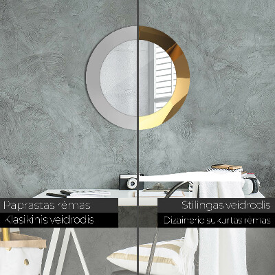 Espelho redondo decorativo Abstração de ouro