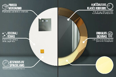 Espelho redondo decorativo Abstração de ouro