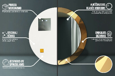 Espelho redondo decorativo Abstração de ouro