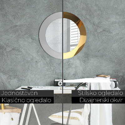 Espelho redondo decorativo Abstração de ouro