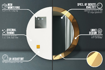 Espelho redondo decorativo Abstração de ouro