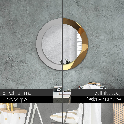 Espelho redondo decorativo Abstração de ouro