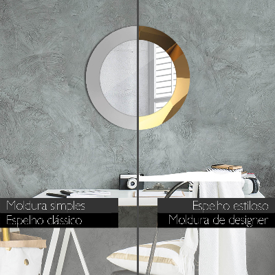 Espelho redondo decorativo Abstração de ouro