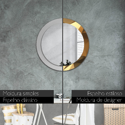 Espelho redondo decorativo Abstração de ouro