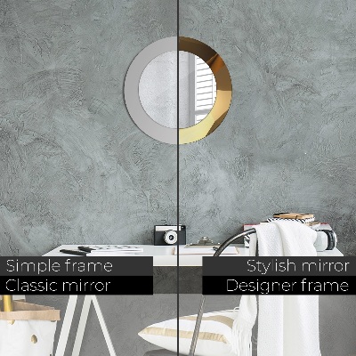 Espelho redondo decorativo Abstração de ouro