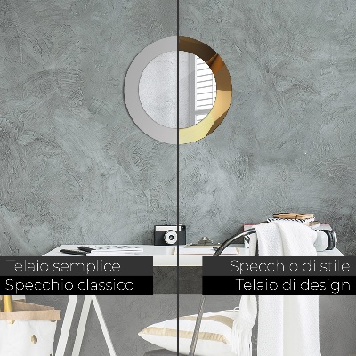 Espelho redondo decorativo Abstração de ouro