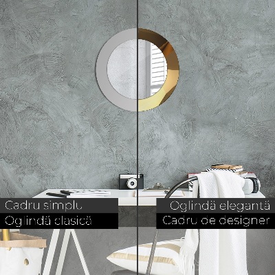 Espelho redondo decorativo Abstração de ouro