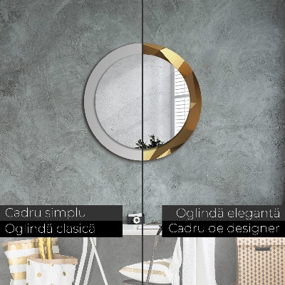 Espelho redondo decorativo Abstração de ouro
