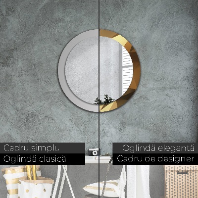 Espelho redondo decorativo Abstração de ouro