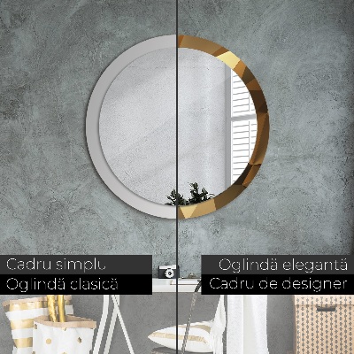Espelho redondo decorativo Abstração de ouro