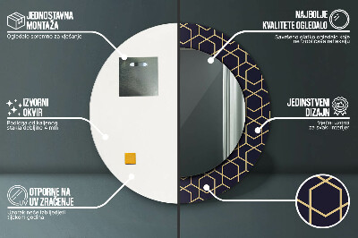 Espelho redondo decorativo Abstrato geométrico