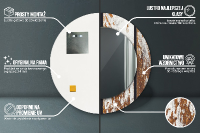 Espelho decorativo redondo Madeira escura vintage