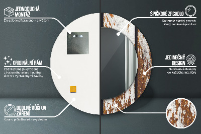 Espelho decorativo redondo Madeira escura vintage