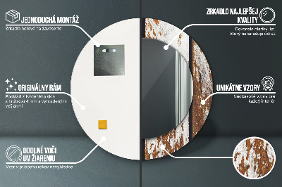 Espelho decorativo redondo Madeira escura vintage