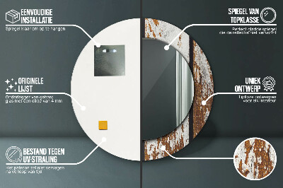 Espelho decorativo redondo Madeira escura vintage