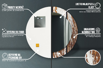 Espelho decorativo redondo Madeira escura vintage