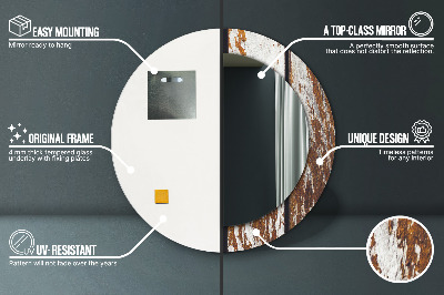 Espelho decorativo redondo Madeira escura vintage