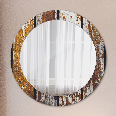 Espelho decorativo redondo Madeira escura vintage