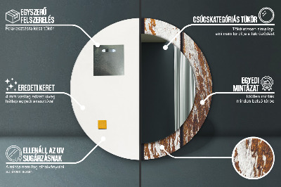 Espelho decorativo redondo Madeira escura vintage