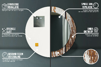 Espelho decorativo redondo Madeira escura vintage