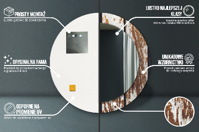 Espelho decorativo redondo Madeira escura vintage