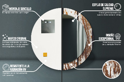 Espelho decorativo redondo Madeira escura vintage