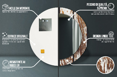 Espelho decorativo redondo Madeira escura vintage