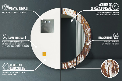 Espelho decorativo redondo Madeira escura vintage