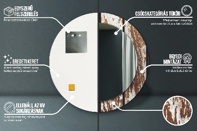 Espelho decorativo redondo Madeira escura vintage