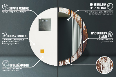 Espelho decorativo redondo Madeira escura vintage