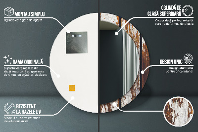 Espelho decorativo redondo Madeira escura vintage