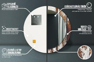 Espelho decorativo redondo Madeira escura vintage