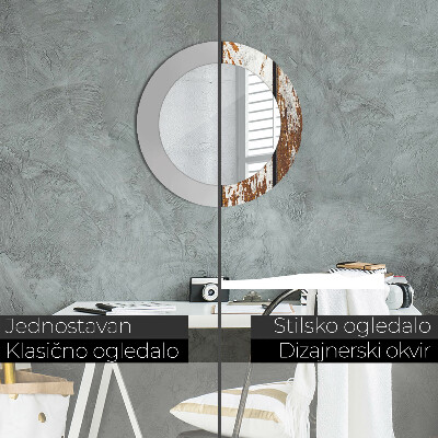 Espelho decorativo redondo Madeira escura vintage