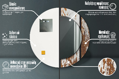 Espelho decorativo redondo Madeira escura vintage