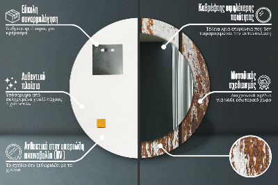 Espelho decorativo redondo Madeira escura vintage