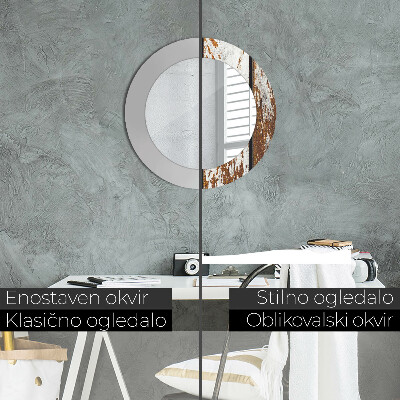 Espelho decorativo redondo Madeira escura vintage