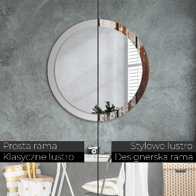 Espelho decorativo redondo Madeira escura vintage