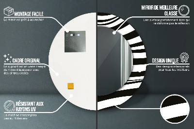 Espelho decorativo redondo Onda abstrata