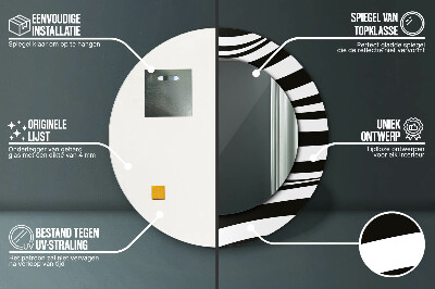 Espelho decorativo redondo Onda abstrata