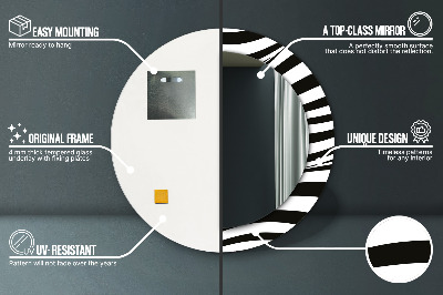 Espelho decorativo redondo Onda abstrata