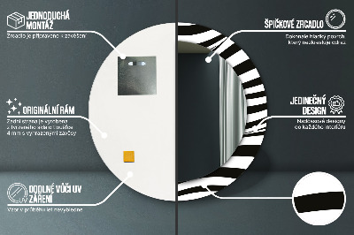 Espelho decorativo redondo Onda abstrata