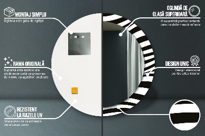 Espelho decorativo redondo Onda abstrata