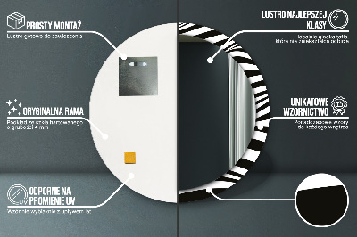 Espelho decorativo redondo Onda abstrata