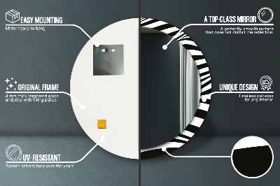 Espelho decorativo redondo Onda abstrata