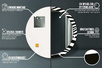 Espelho decorativo redondo Onda abstrata